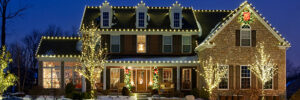 Holiday Lighting on Exterior of Home